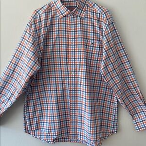 Vineyard Vines Blue and Orange Plaid Tucker Shirt